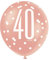Stunning 40th Rose Gold Latex Balloons (30cm) - Perfect for Birthday, Annivesaries & Memorable Celebrations- 6ct