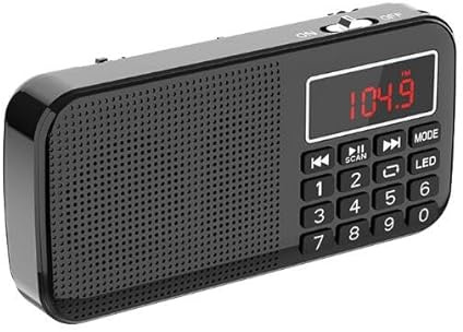 Songway Full Band AM/FM/SW DSP Radio Stereo Loudspeaker LCD Display Alarm Clock Sleep Timer Pocket Radio Digital Demodulation Best Reception with Telescopic Antenna (Black.)