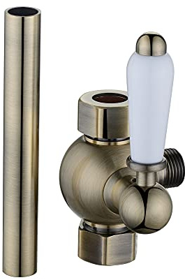 ENKI D05 18mm Traditional Shower Diverter Valve, Antique Brass, Drain | Solid Brass, 1-Year Guarantee, Shower Tray Waste, High Flow, Easy Clean, Bathroom