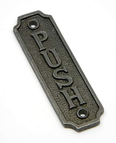 Cast Iron Targa per Porta in ghisa, 112 mm x 33 mm, con Viti di Fissaggio.