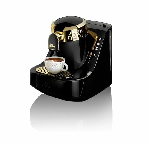 Arzum Okka Türkische Kaffeemaschine Mit Direct-To-Cup Servierfunktion, Auto-Siedepunkterkennung, Selbstreinigung Und Doppel-Brühoption Für 2 Tassen, Schwarz