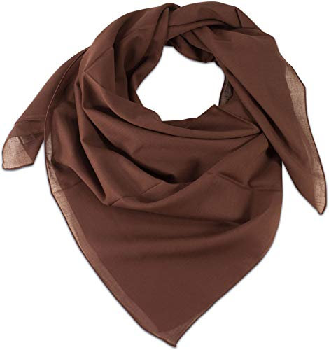 fashionchimp BASIC-Baumwolltuch in Uni-Farben, Unisex-Halstuch aus 100% Baumwolle, quadratisch, Damen und Herren (Braun Uni)