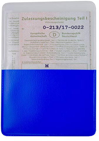 orgaexpert KFZ Schein Schutzhülle 1 Fach Made in Germany Etui Mappe Kartenhülle Fahrzeugschein Hülle (Blau)