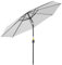 Outsunny Ombrellone da Giardino 3x2.5 m Inclinabile, con Manovella e Palo Smontabile, in Metallo e Poliestere Bianco