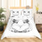 Homewish Meerschweinchen Bettbezug Löwenzahn Bettwäsche Set 155x220 Karikatur Meerschweinchen Bettbezug für Kinder Niedliche Tier Pflanze Trösterbezug, Grau Weiß Tagesdecke Schlafzimmer Dekor