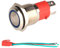 GUUZI 220V-230V/15A Botón Pulsador Momentáneo NO Impermeable Luz LED Azul Iluminado Botón de Arranque de Energía de Metal de 16mm con Cable de Enchufe