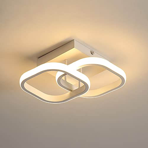 SENQIU LED Deckenleuchte Moderne 22W Deckenlampe LED Quadratisch Warmweiß 3000K Weiße Acryl Deckenbeleuchtung Lampen für Schlafzimmer, Wohnzimmer, Flur, Küche, Badezimmer