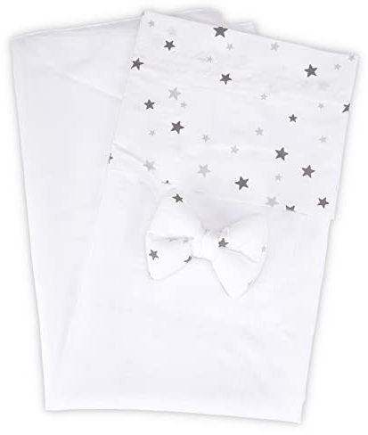 FabiMax Chiffonhimmel 260x140 cm, passend für Beistellbett (Basic/Pro), Wiege und Stubenwagen, graue Sterne auf weiß