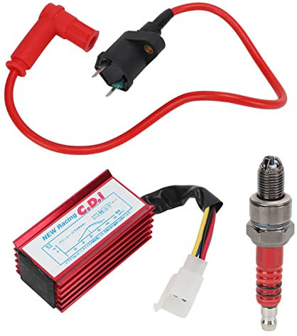 Akozon Bobina di Accensione Cdi Box Kit, Bobina di Accensione 5 Pin con AC CDI Box A7TC Kit Candele per 50cc 70cc 90cc 110cc 125cc 150cc Pit Dirt Motor Bike