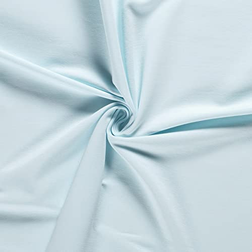 0,5m French-Terry Stoff Uni Oeko-Tex 5% Elasthan Baumwollstoff Meterware, Farbwahl, Farbe:022 - mint