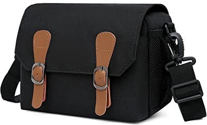 AFGRAPHIC Retro Black Camera Bag Anti-Theft Crossbody Bag or Hand Carry Bag with Adjustable Shoulder Strap for Nikon D3000, D3100, D3200 Camera