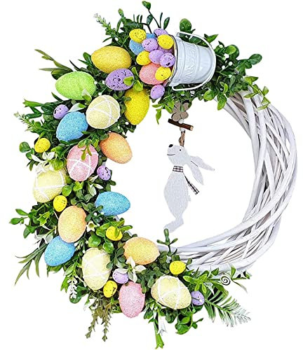 Ghirlanda pasquale in acrilico, decorazione pasquale per porta d'ingresso, soggiorno, finestra, parete, matrimonio, festival