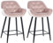 CLP 2er Set Barhocker Gibson - Tresenstuhl Mit Fußstütze - 2 x Tresenhocker Gepolstert, Farbe:pink, Material:Samt