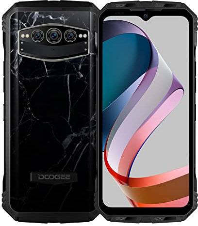DOOGEE 5G Outdoor Smartphone ohne Vertrag V30T, Dimensity 1080 Octa Core 12GB+256GB, 6.58'' 120Hz FHD+, 108MP Triple AI Kamera(20MP Nachtsicht), 10800mAh Akku, Android 12 IP68 Handy, Marmor Schwarz