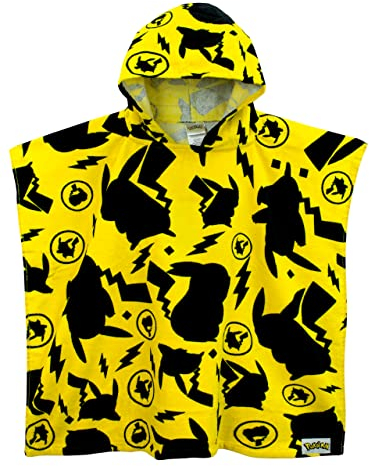 Pokémon Handtuch Für Jungen oder Mädchen | Kapuzen-Pikachu-Handtuchponcho Für Kinder | Schwimm Und Strandhandtücher