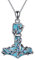 CUPENDA Thor Hammer Halskette Sterling Silber Mjolnir Baum des Lebens Anhänger mit Türkis Nordic Wikinger Schmuck Geschenke für Damen