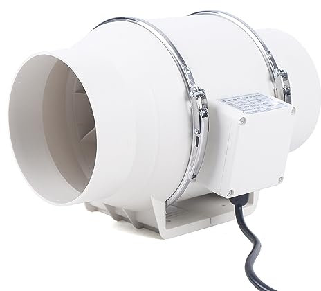 RibasuBB 100mm Rohrventilator, 35W Abluftventilator 2600 U/min Rohrlüfter, 220 m³/h Lüfter Ventilator Gebläse Ventilator Duct Fan für Bad, WC, Küche, Gewächshaus, Zelt, Garage