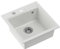 QUADRON Fregadero de cocina de granito | tamaño 50 x 52 x 20 cm, blanco y acero | PETER 110 Fregadero de una cubeta | Fregadero encastrado con agujero para grifo | fregadero moderno