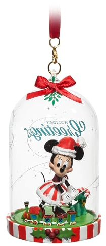 Disney Décoration de carnet de croquis en verre avec motif Père Noël Minnie Mouse