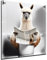 DARO Design - Bilder Deko Gäste WC Wandbild Badezimmer Bad Toilette Kunstdruck Bild auf 6mm HDF 50x70 cm Alpaca Wanddeko - lustige Wandbilder Leinwand Poster Aesthetic Room Decor Lama