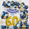 60 Geburtstag Deko Marineblau Gold, 60 Geburtstag Männer Frauen, Deko 60 Geburtstag Mann Frau, Happy Birthday Banner, Konfetti Luftballons, Luftballons Geburtstag für 60 Jahr Geburtstagdeko