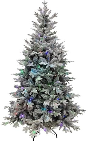 Maury's Albero Ledys Innevato Con Luci RGB, Dimensioni 210 cm, Decorazione Natalizia