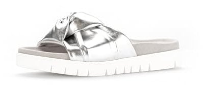 Gabor Damen Pantoletten, Frauen Slipper,Sommerschuhe,sommerclogs,Sandalen,Freizeitschuhe,Schlupfschuhe,schluepfschuhe,Mules,Silber,41 EU / 7.5 UK