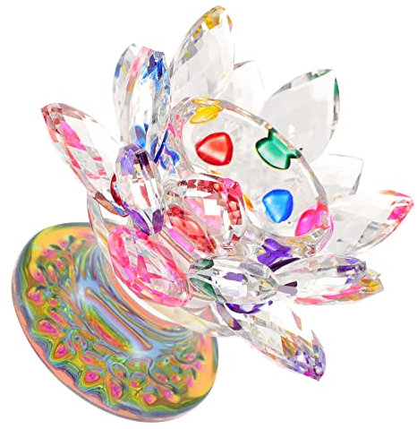 TOPPERFUN Kristall Lotus Kerzenhalter Ständer Mit Sockel Teelichthalter Für Zuhause Schreibtisch-ornament Filigrane Lotusblumen-dekoration Robust Und Hitzebeständig