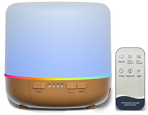 Kleine niedliche Diffusoren 200ml Bunte ätherisches Öl Diffusor mit einstellbaren Nebel-Modus, Auto-Off-Aroma-Diffusor für Schlafzimmer/Büro/Haus (200 ML gelb) (Yellow-yk)