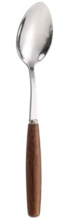 PEKJI Besteckset aus Edelstahl mit Holzgriff, silbernem Messer, Gabel und Löffel, Küchenbesteckset, Kaffeelöffel, Obstgabel
