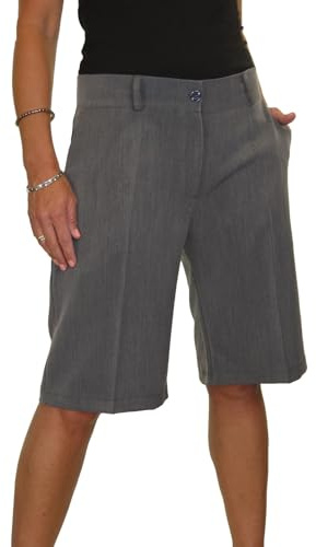 Ladies Tailored Pleated Bermuda Shorts Womens Smart Knee Length Office Pub Summer Uniform 8-22