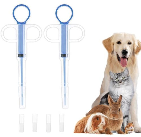 Joynine 2PCS Jeringas para Mascotas, Jeringa de Silicona para Mascotas de Slicona, Dispensador De Pastillas para Mascotas, Reutilizable y Segura, Alimentador Medicamentos Jeringas