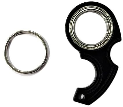 Schwarz Schlüsselbund-Spinner-Fidget-Spielzeug mit Schlüsselring, Lustig Fingerdrehender Schlüsselanhänger Tragbares Schlüsselspielzeug für Teenager Erwachsene Männer Frauen Fingerübungen