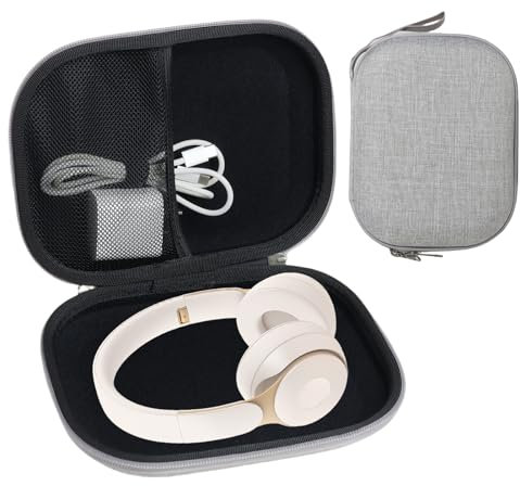 Wonvify Funda para Auriculares Inalámbricos Bluetooth, para B-O-S-E S-O-N-Y A-K-G y-50 J-B-L J-V-C, Bolsa de Viaje Rígida con Almacenamiento de Cables, Color Gris