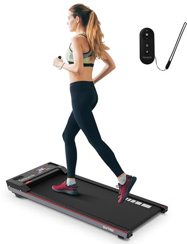SereneLife Tragbares Laufband, 0,6-8,0 km/h Elektrisches Fitness-Laufband für Unter den Schreibtisch, mit Intelligenter Geschwindigkeitssteuerung, Ideal für Zuhause und Büro