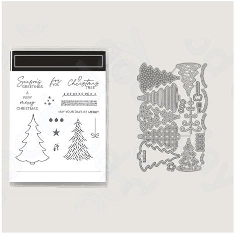 Wisafory Stempel und Stanzschablonen Set Stempel und Stanzformen Silikonstempel und Stanzen Set Weihnachts Stanzformen Schablonen für DIY, Scrapbooking, Grußkarten, Geschenkkarton-Dekoration 13#