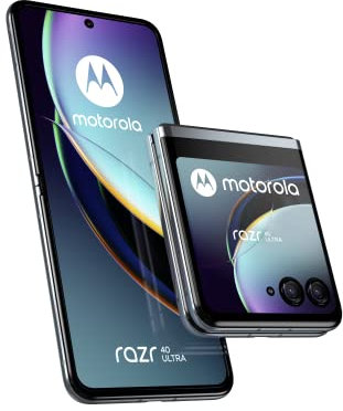 Motorola RAZR 40 Ultra 6,9 POOLED 165Hz, Esterno Full Screen Display 3.6 POOLED 5G, 32MP Selfie Camera 8/256GB, Dual SIM, Android Glacier Blue (Reconditionné)