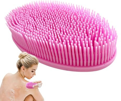 Rubber Body Scrubber, Silicone Soft Bristles Double-Sided Scrubber, Shower Bath Brush, Silicone Body Scrubber, Handheld Cleansing Skin Brush Boy Girl Shower Bath Brush for Deep Cleaning