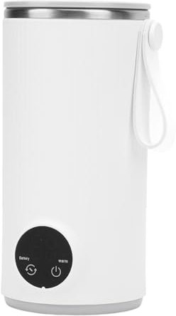 Bouilloire de Voyage Inox, 400ML Mini Bouilloire Electrique, 55 °C Bouilloire Portable sans Fil USB, Chauffage et Agitation Rapides, 2x3000MAh Batterie Rechargeable, pour Thé Lait Café