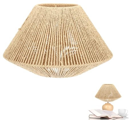 Pantalla para Lámpara Colgante, Pantalla para Lámpara de Mesa, Pantalla Lampara Repuesto, Lámpara Colgante Vintage, Lámpara Colgante Pantalla de Ratán, para Sala de Estar Dormitorio Restaurante