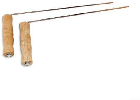 NOYGRNH Lot de 2 Baguettes de sourcier en cuivre Pur à 99,9% avec Manche en Bois de Bouleau for la Recherche d'eau, Les conduites d'eau, Les enquêtes paranormales et Le divinatoire. 35 cm.