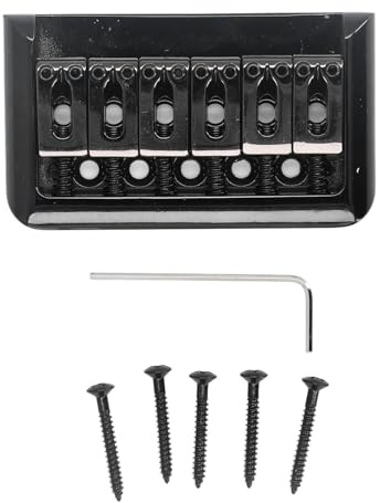 Bridge de selle de guitare électrique noire guitare durable guitare fixe selle pont selle pour stratocaster 6 string guitare métal 76x44x9,5 mm