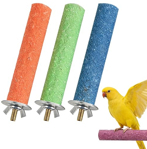 AFIODA 3 Pcs Parrot Perches 20cm, Colourful Bird Cage Perch Bars