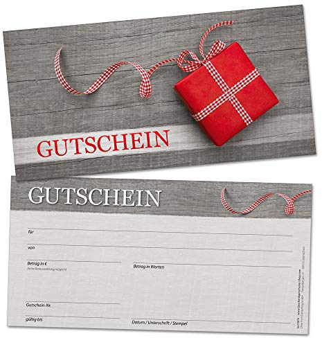 Geschenkgutscheine für Kunden, branchen-neutral verwendbares Design, 50 edle Karten, blanko, selbst beschriften mit Betrag, Name, Firmen-Stempel
