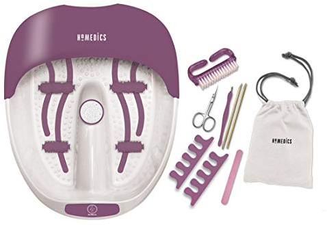 Homedics Kit de Luxe Spa pour Pied et Ongles – Rouleaux Massage Noyaux, Pédicure Pierre Ponce Massage de Pied Amélioré, Conserve La Chaleur, Pieds Larges, Inclut un Kit de Luxe pour Les Ongles