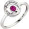 Jobo Damen Ring 375 Gold Weißgold 5 Zirkonia 1 Rubin Rubinring Weißgoldring Größe 58