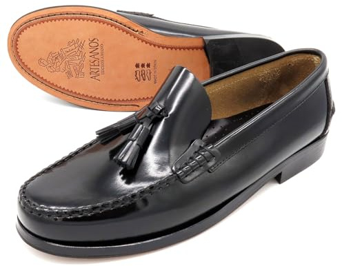 Mocasines para Hombre Piel Zapatillas de negocios con borlas Negro Talla 42 EU