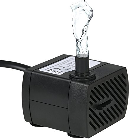 Homvik Mini Bomba de Agua Sumergible 350L/H 5W Ultra Silenciosa para Acuario Estanque Pecera y Fuente de Mascotas Circulación de Agua Dulce y Marino Altura 0.8m, Negro