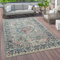 Paco Home Outdoor Teppich Küchenteppich Balkon Terrasse Vintage Orient Muster Rot Blau Beige, Grösse:80x150 cm