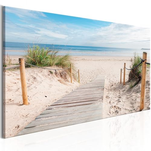 B&D XXL Acrylglasbild Strand 135x45 cm 1 Teilig Wandbild auf Acryl Glasbilder Kunstdruck Moderne Acrylglas Platte Wanddekoration Geschenke Heimdekoration Glasbild - Landschaft Meer c-B-0158-k-a